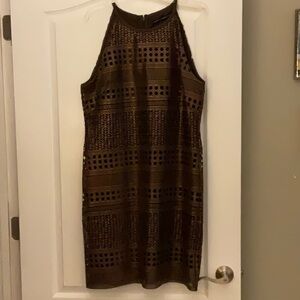 White House Black Market Elegant Brown Sleeveless Dress